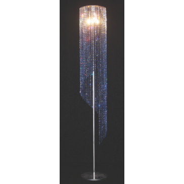Lampe design sur pied en forme de spirale, cristal Swarovski