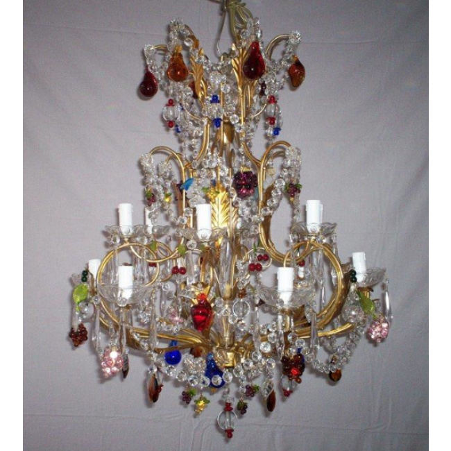 Lustre Artisanal A Pampilles De Verre De Murano I Lustres Com