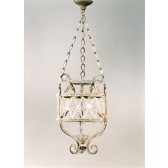 Lanterne type Liberty à perles de verre artisanal de Murano