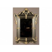 Miroir baroque à parecloses dans la pure tradition de Murano