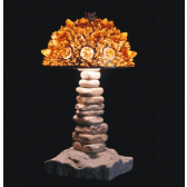 Lampe artisanale fabriquée à partir de verre recyclé, modèle ambre