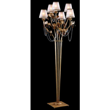 Hand made floor lamp with Bohemian crystal drops