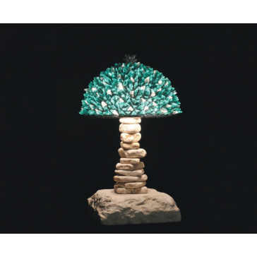 Lampe artisanale fabriquée à partir de verre recyclé, modèle vert et glace