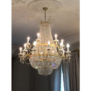 Lustre de style Empire en forme de montgolfière à bras extérieurs