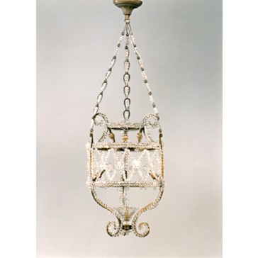 Lanterne type Liberty à perles de verre artisanal de Murano