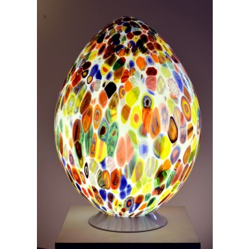 Lampe en forme d'oeuf  en verre artisanal de Venise.