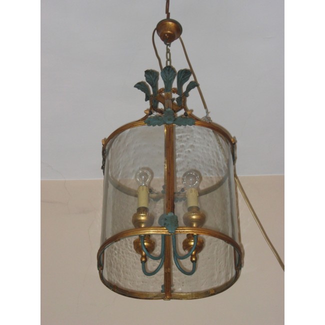 Magnifique lanterne en fer forgé et verre artisanal de Venise. | i ...