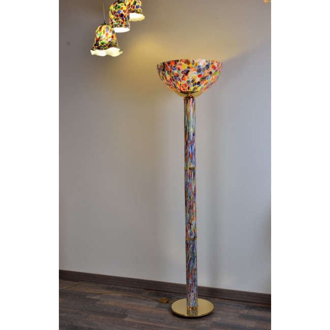 Lampe sur pied en verre de Murano artisanal