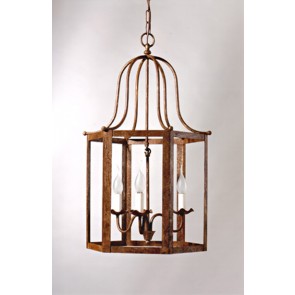 Classique lanterne florentine en fer forgé traditionnel, forme de cage à oiseau
