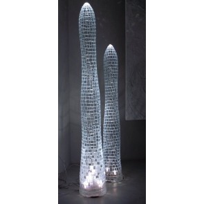 Lampe artisanale en verre, numérotée, forme de cactus