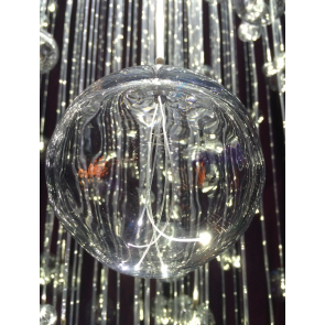 Lustre design en bulles de verre de Murano et fibre optique