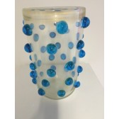 Vase à pois en verre de couleur, fabrication artisanal de Murano