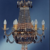 Empire style chandelier with gray drops, hand made