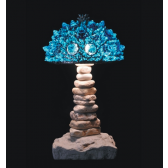 Lampe artisanale fabriquée à partir de verre recyclé, modèle turquoise