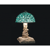 Lampe artisanale fabriquée à partir de verre recyclé, modèle vert et glace