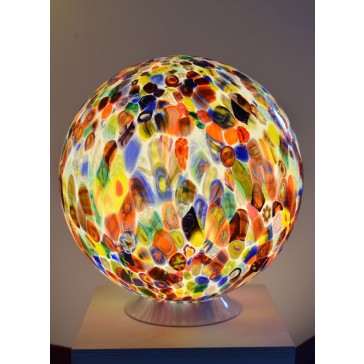 Grande boule lumineuse en verre de Murano, fabrication artisanale