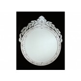 Grand miroir rond de tradition vénitienne, fabrication artisanale