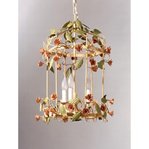 Merveilleuse lanterne artisanale floréale en fer forgé traditionnel
